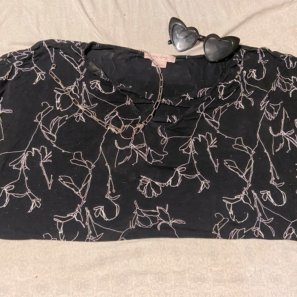 Cute, Comfy Blouse with Chest Cut Out